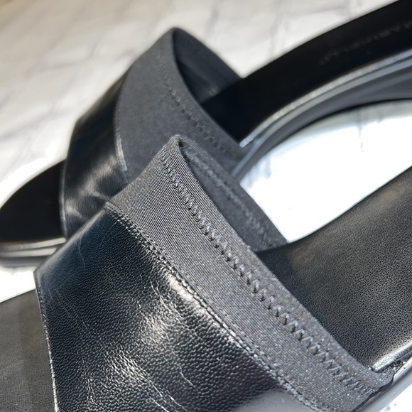 A. Marinelli Black Leather Low Heeled Sandals - Size 8.5 M - Picture 12 of 16